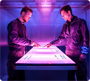 Two people are solving the task